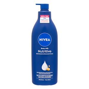 Leche corporal nutritiva Nivea con ácido hialurónico, aceite de almendras y sérum de nutrición profunda